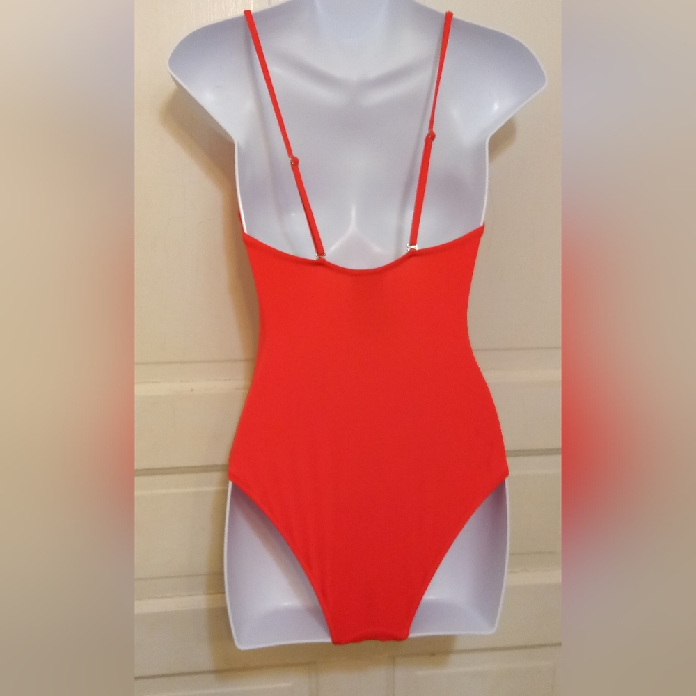 H&M Red Women's One Piece Swimsuit Sz 4 - Picture 3 of 5